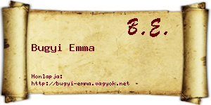 Bugyi Emma névjegykártya